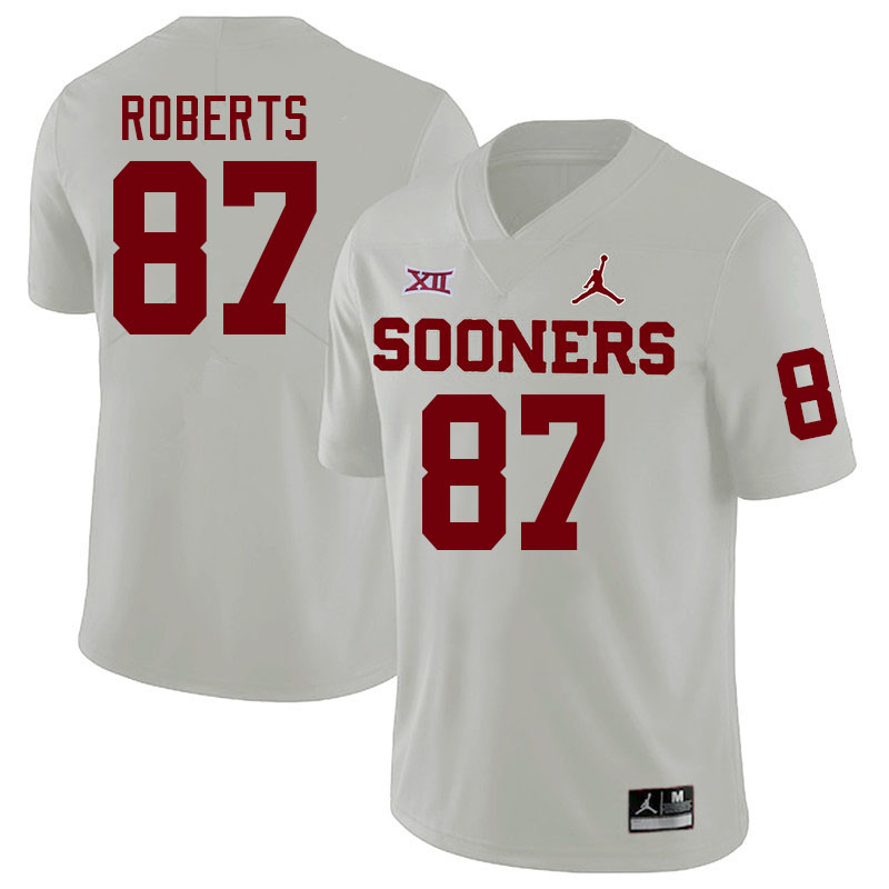 Men #87 Jake Roberts Oklahoma Sooners College Football Jerseys Stitched-White